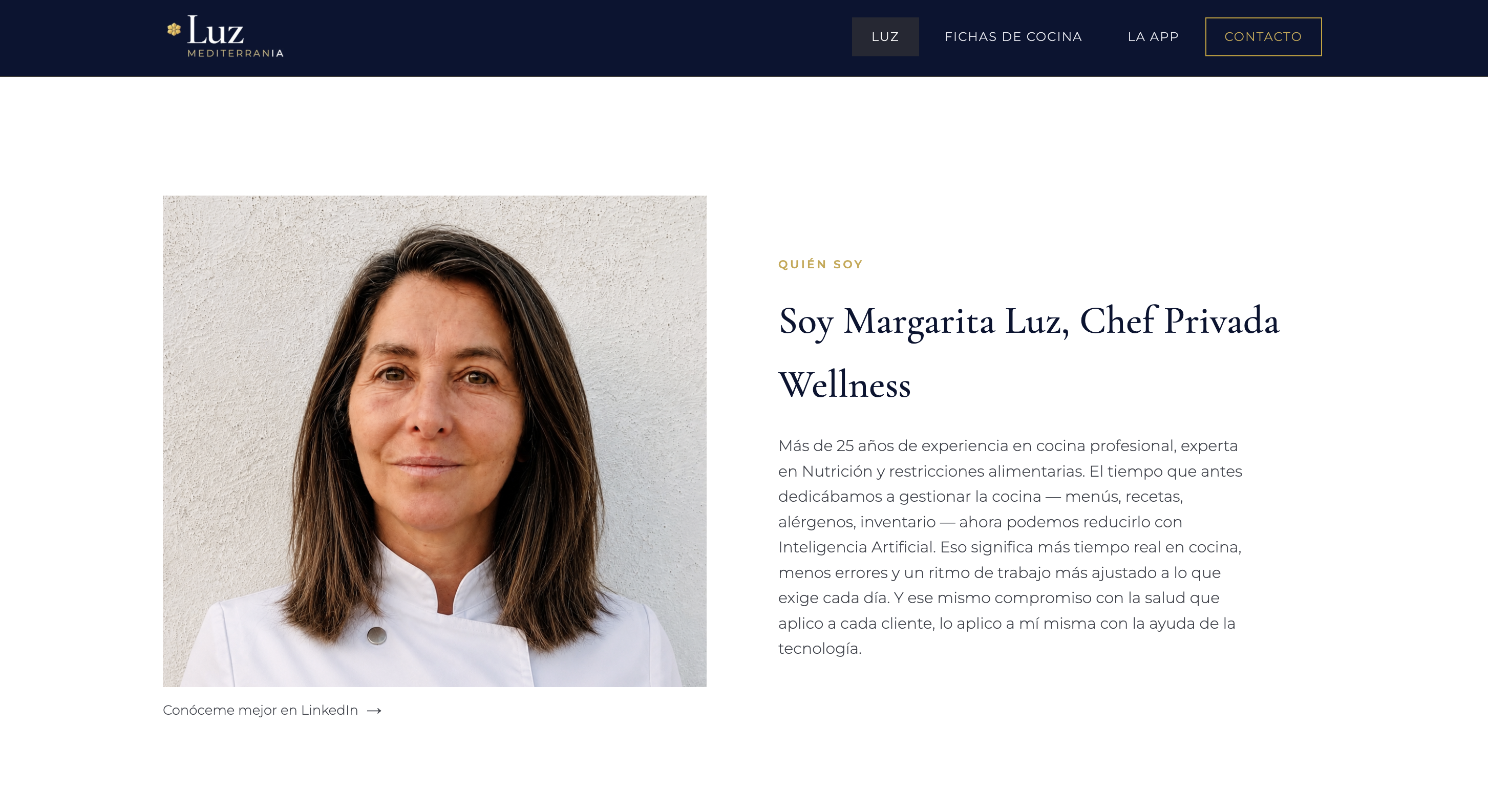 Quién soy — presentación de la chef privada